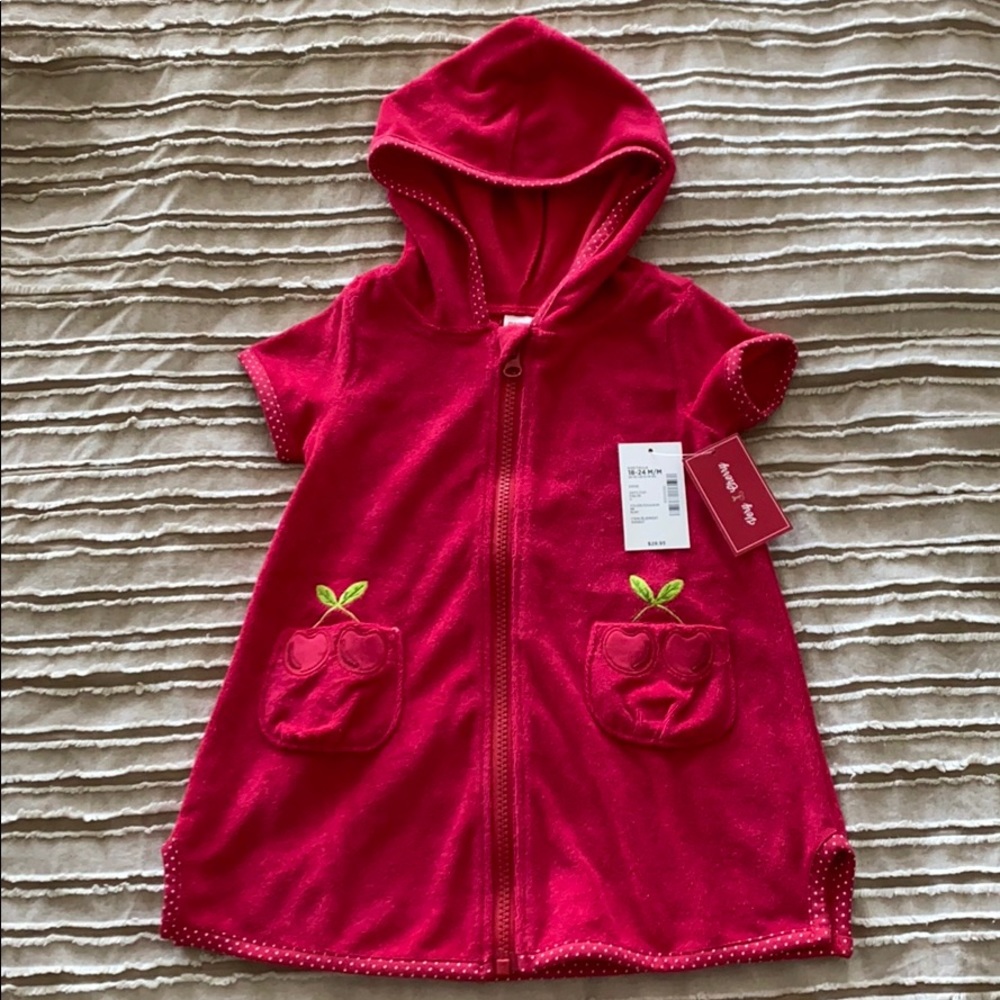 Terry cloth cherry beach cover-up